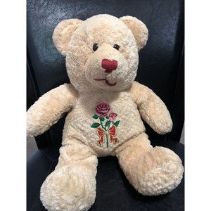 Dan Dee Collectors Choice Teddy Bear 🧸 Pink Rose & Bow On Stomach